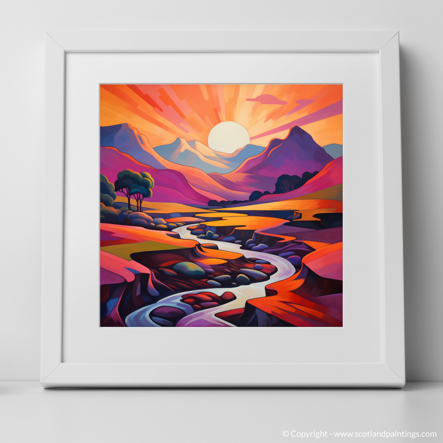 Cubist Twilight: A Surreal Encounter with Glencoe Sunset