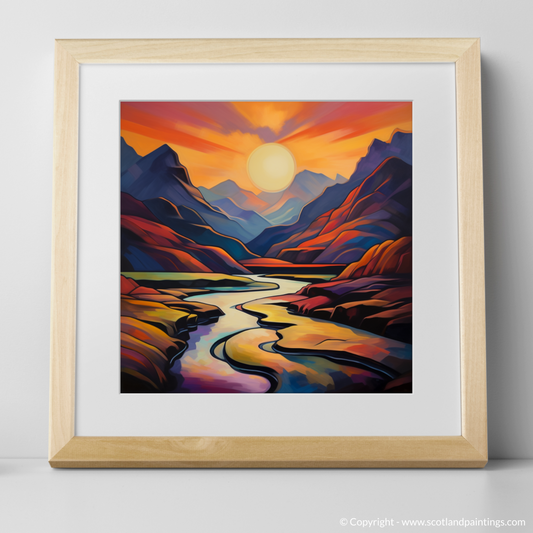 Sunset Glow in Glencoe: A Cubist Odyssey