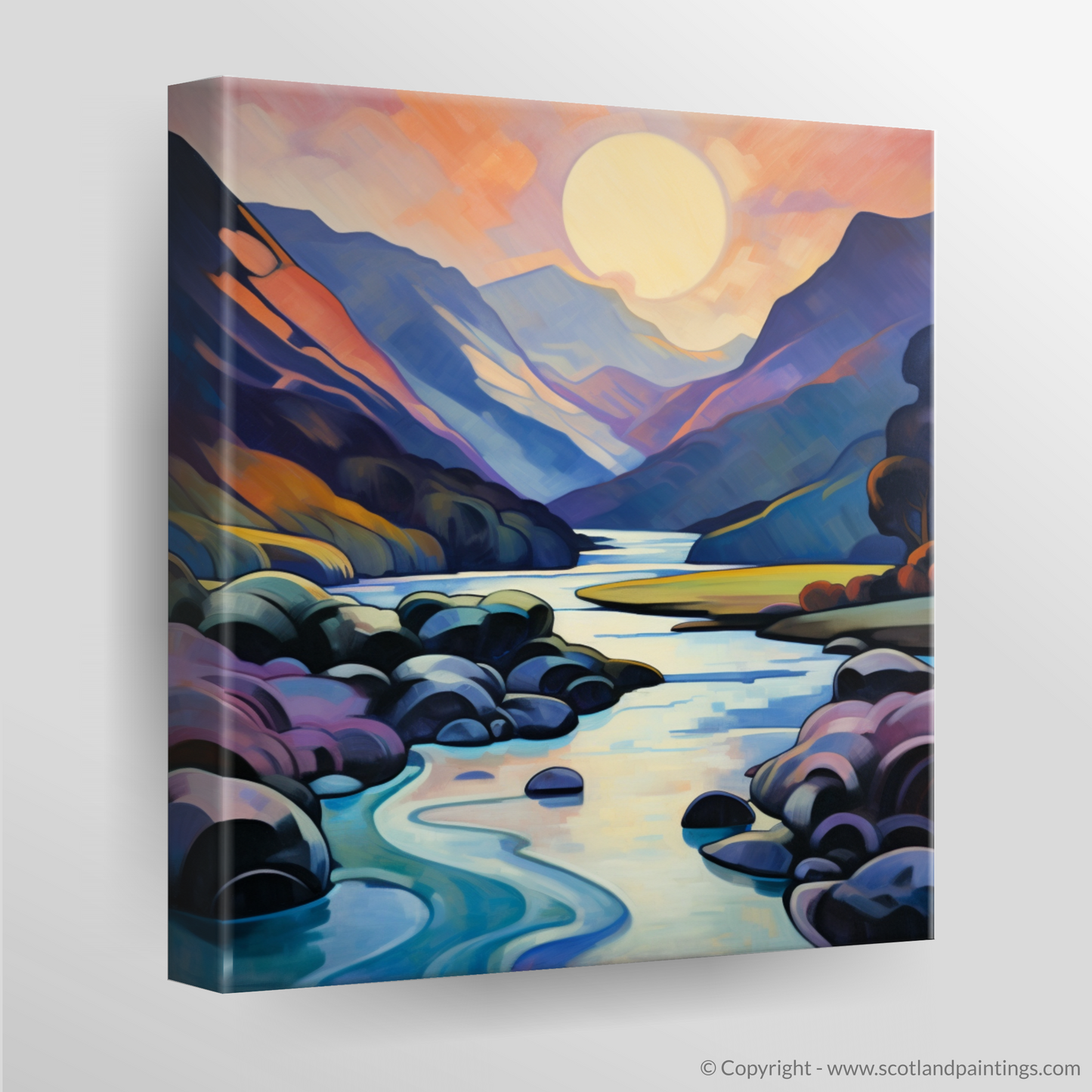 Cubist Twilight over River Coe in Glencoe