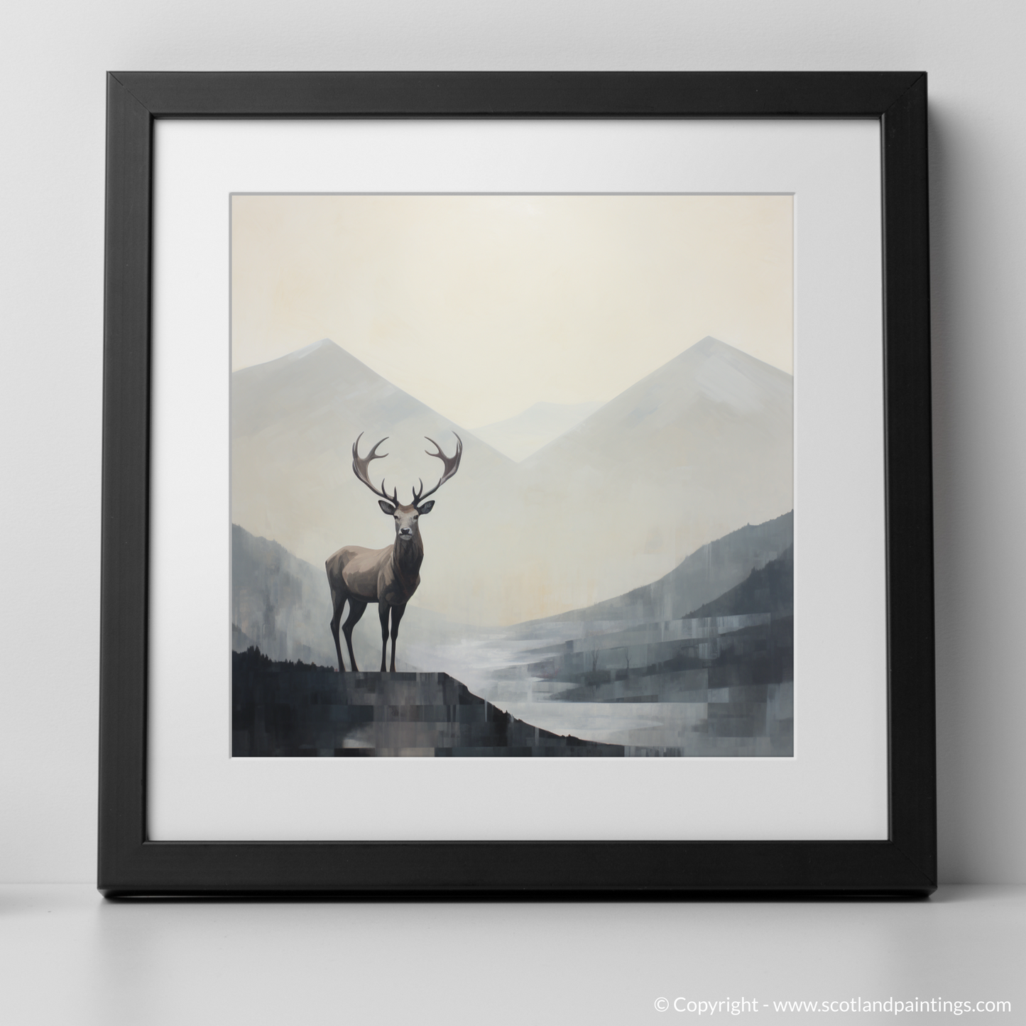 Stag Silhouette in the Mist of Glencoe