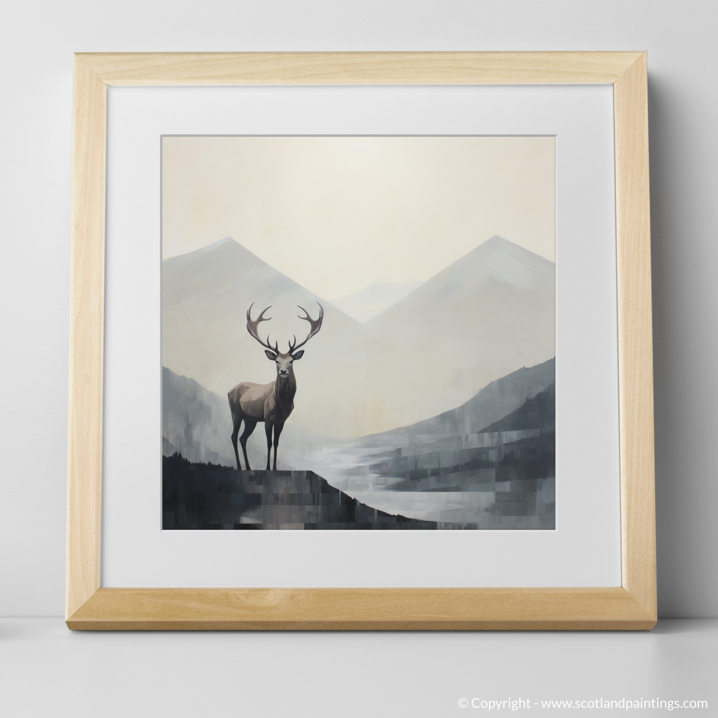 Stag Silhouette in the Mist of Glencoe