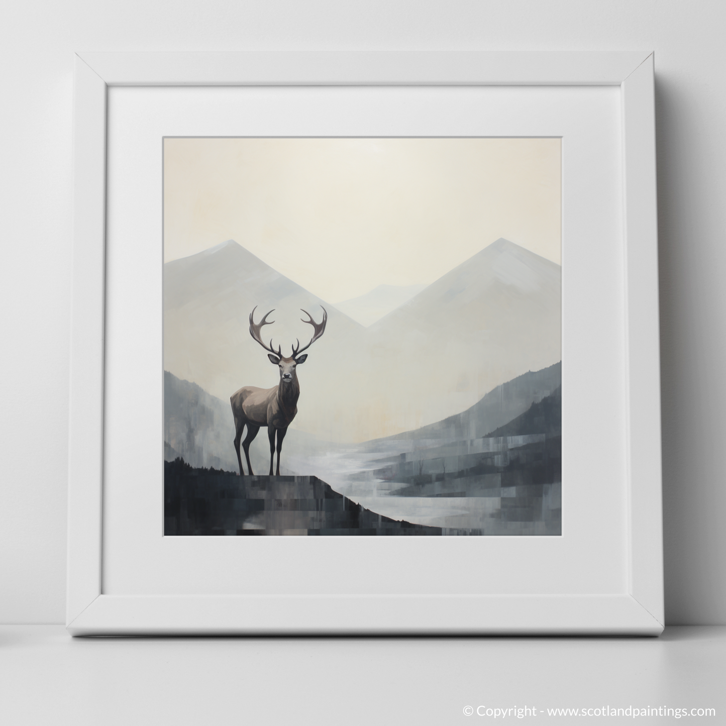 Stag Silhouette in the Mist of Glencoe