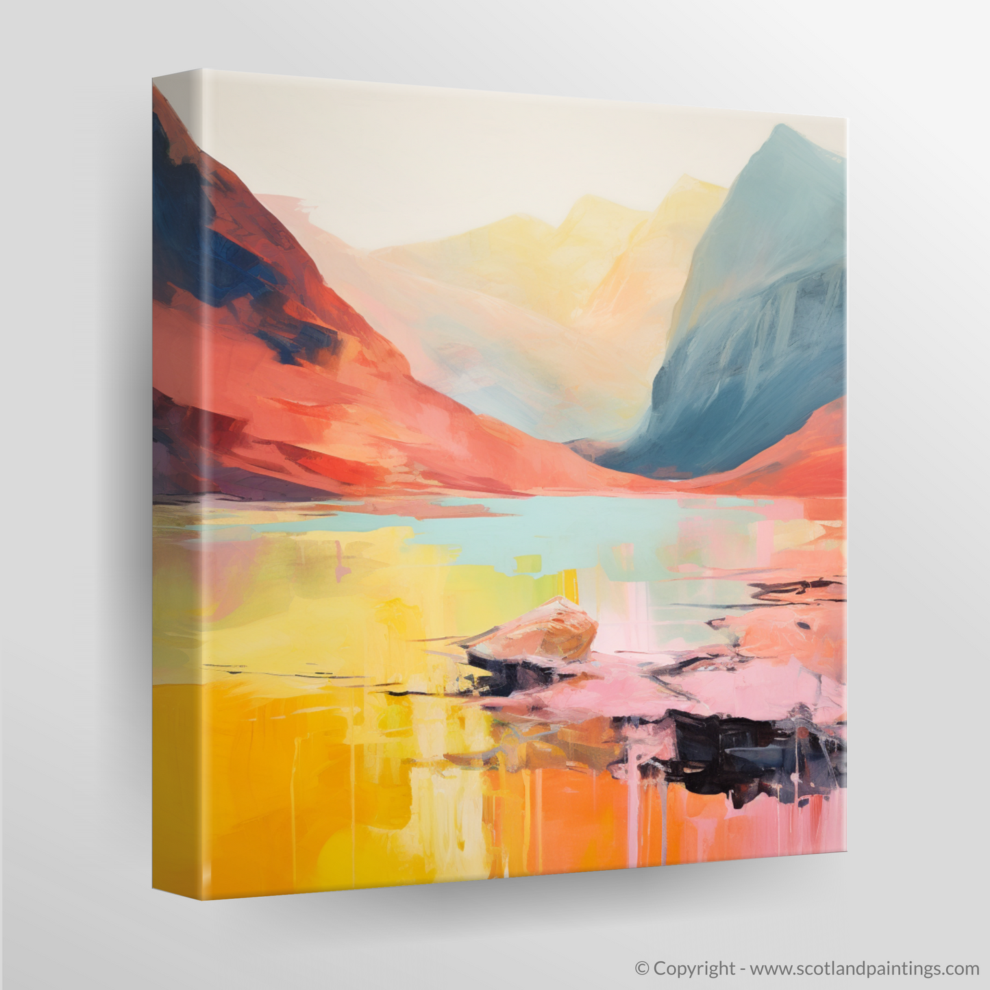 Craggy Embrace: An Abstract Highland Sunrise