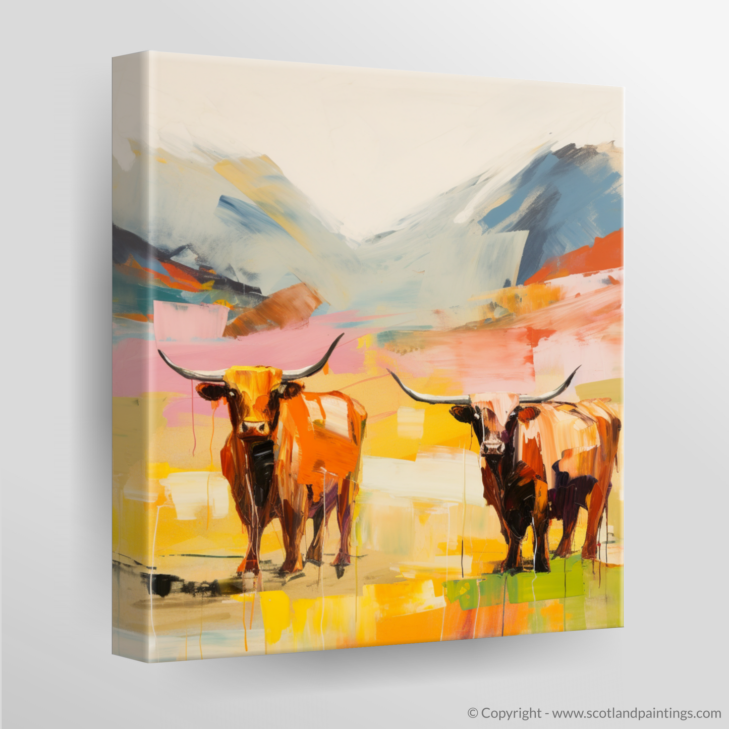 Highland Cows in Glencoe: An Abstract Rhapsody