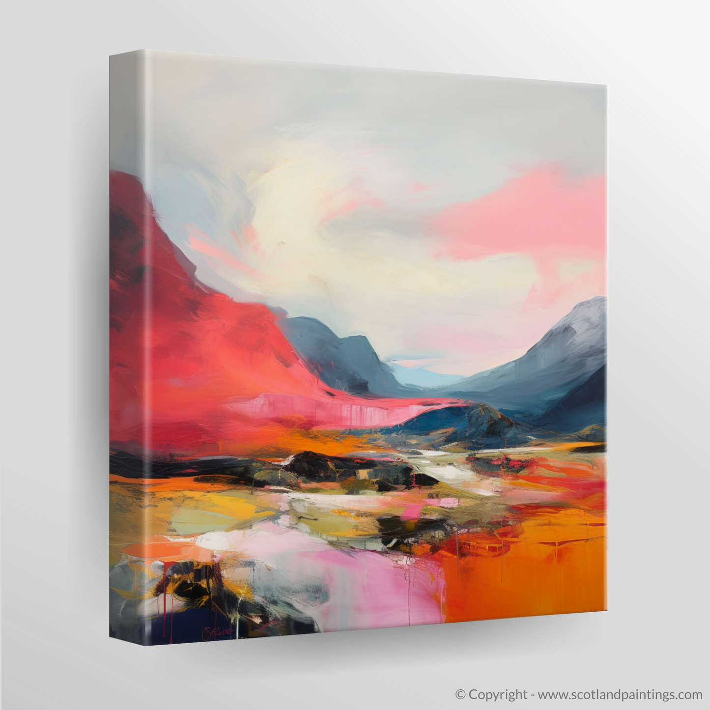 Crimson Clouds over Glencoe Valley: An Abstract Escape