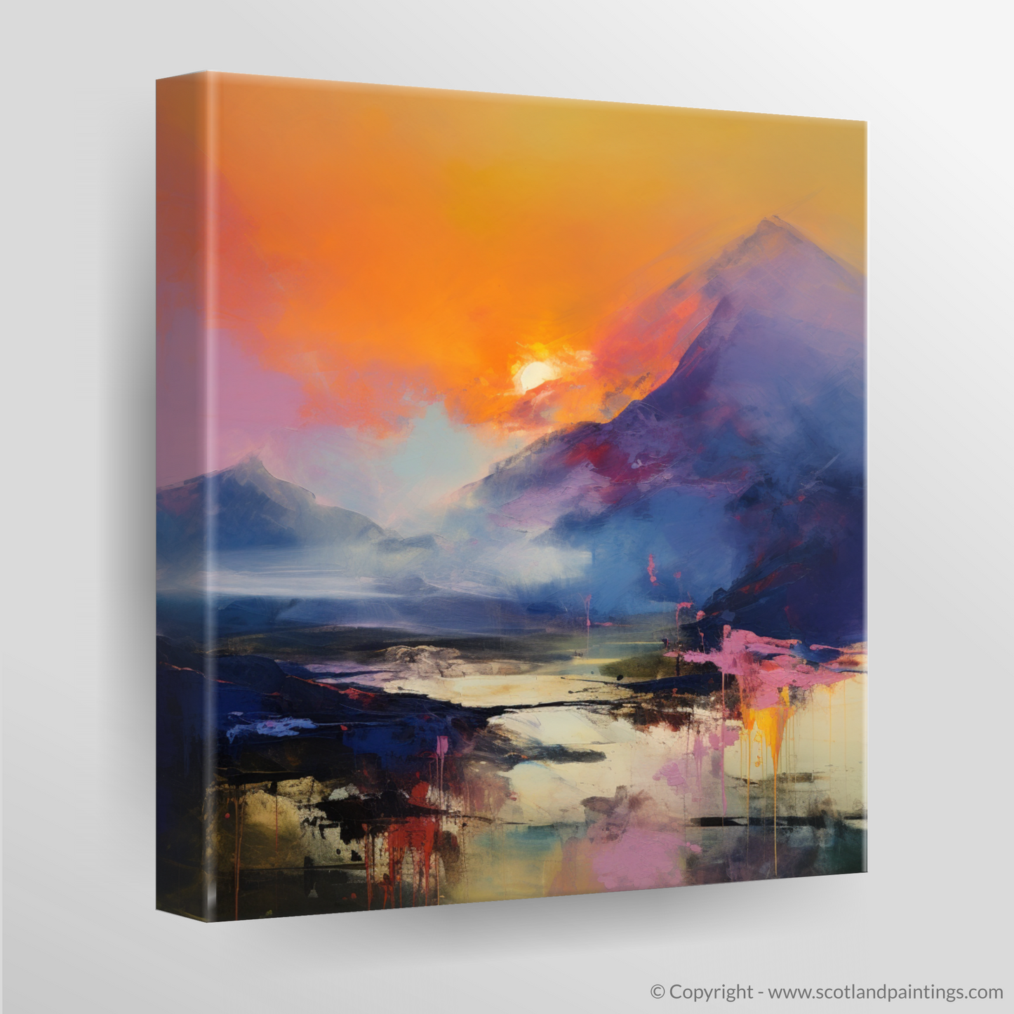 Fiery Sky Over Glencoe Peaks: An Abstract Interpretation