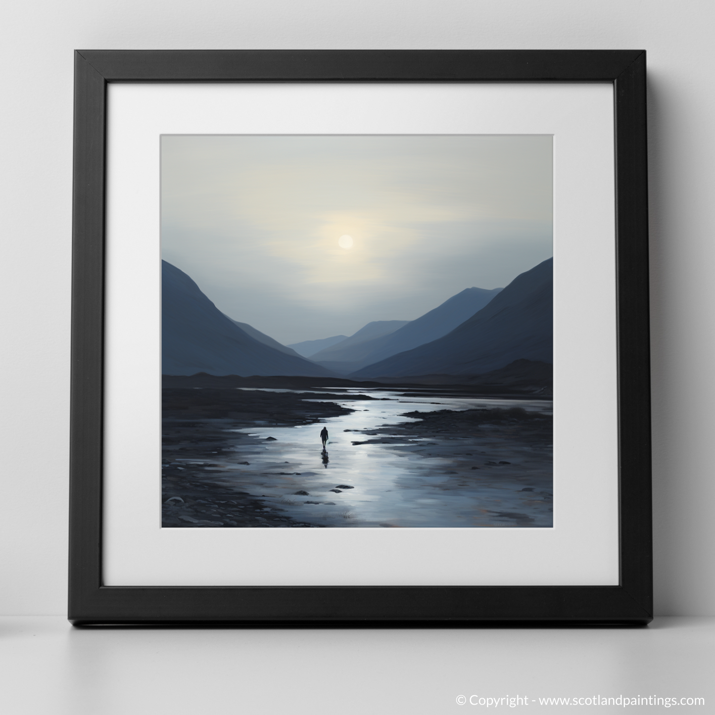 Solitary Walker at Dusk: A Minimalist Homage to Glencoe's Wild Beauty