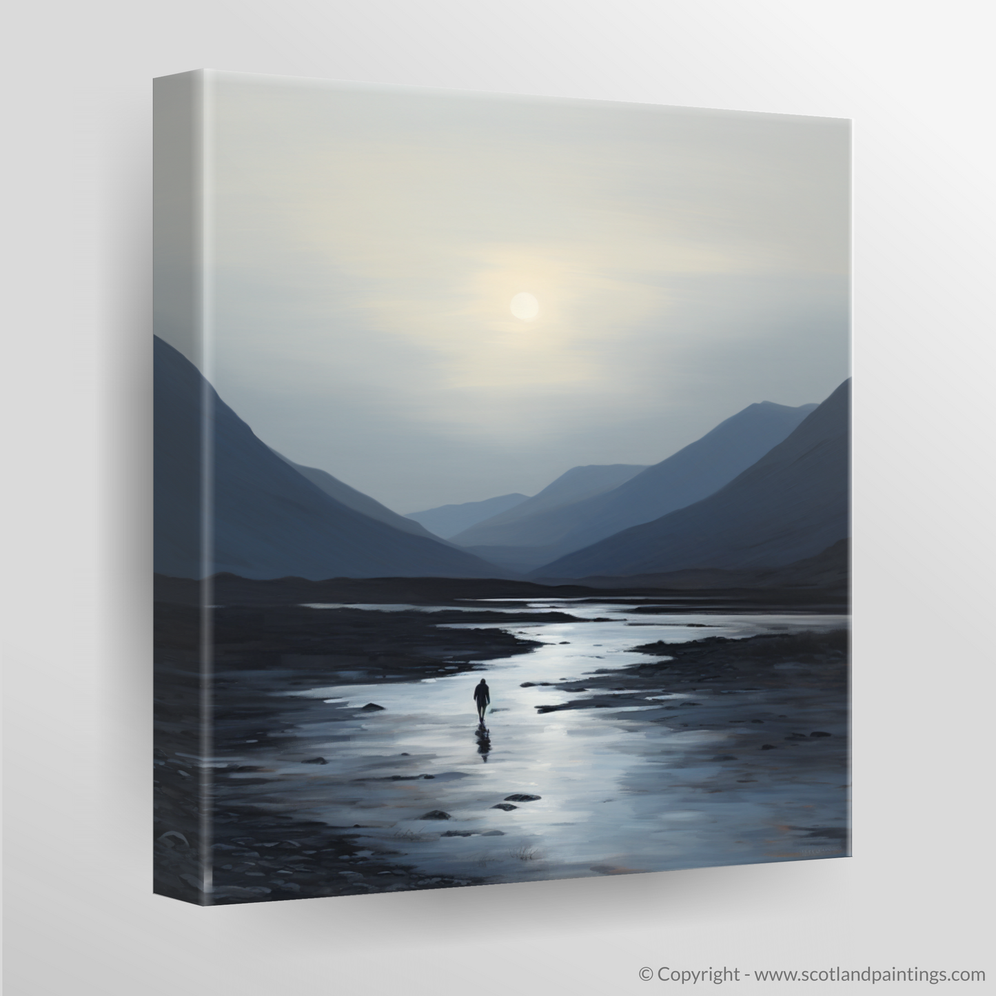 Solitary Walker at Dusk: A Minimalist Homage to Glencoe's Wild Beauty