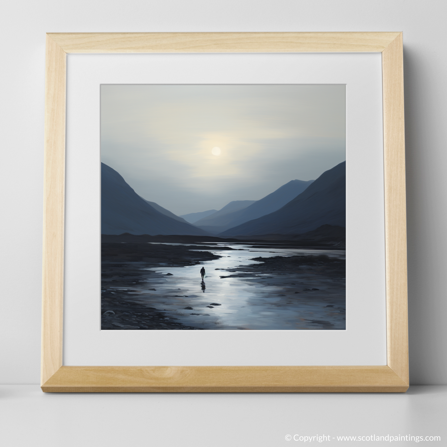 Solitary Walker at Dusk: A Minimalist Homage to Glencoe's Wild Beauty