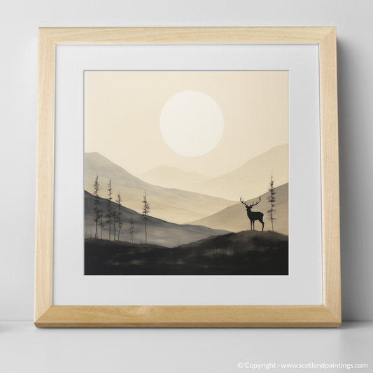Stag Silhouette in Glencoe: A Minimalist Homage to the Scottish Highlands