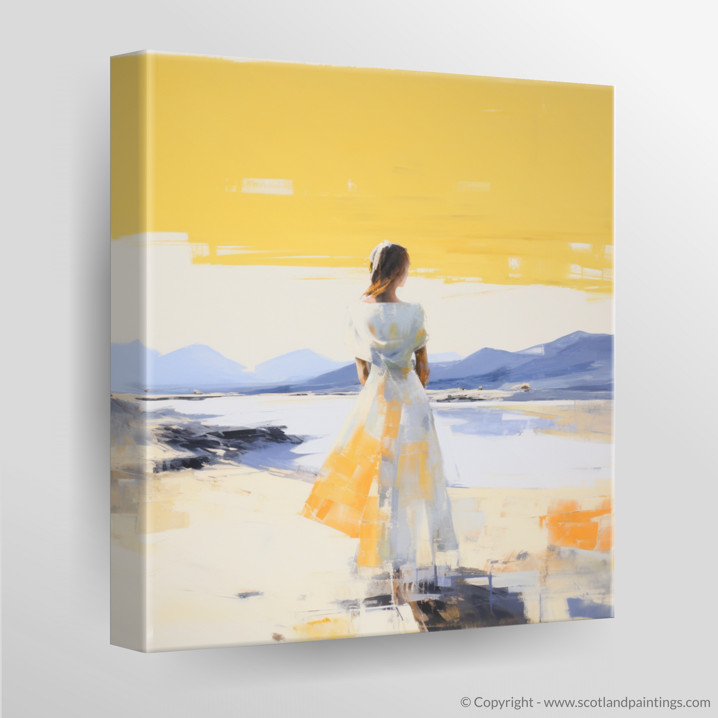 Golden Sands Serenade: A Woman's Gaze at Morar