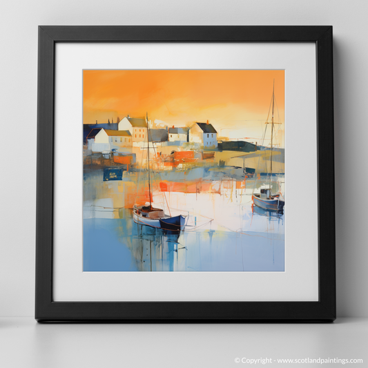 Golden Hour at Port Ellen Harbour: An Abstract Symphony of Light and Colour