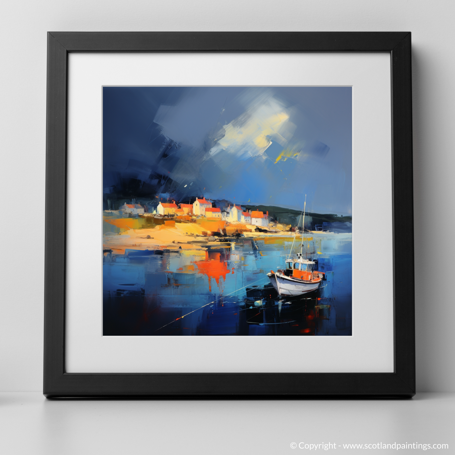 Stormy Skies over St Abba's Harbour: An Expressionist Ode to Scottish Coastal Life