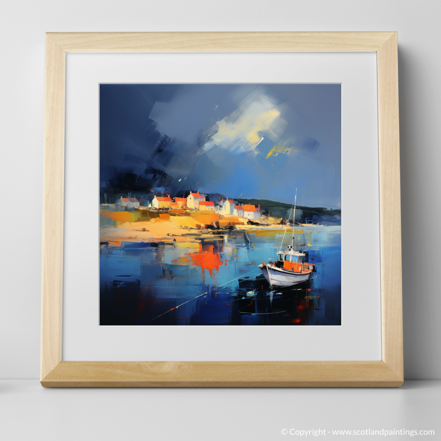 Stormy Skies over St Abba's Harbour: An Expressionist Ode to Scottish Coastal Life