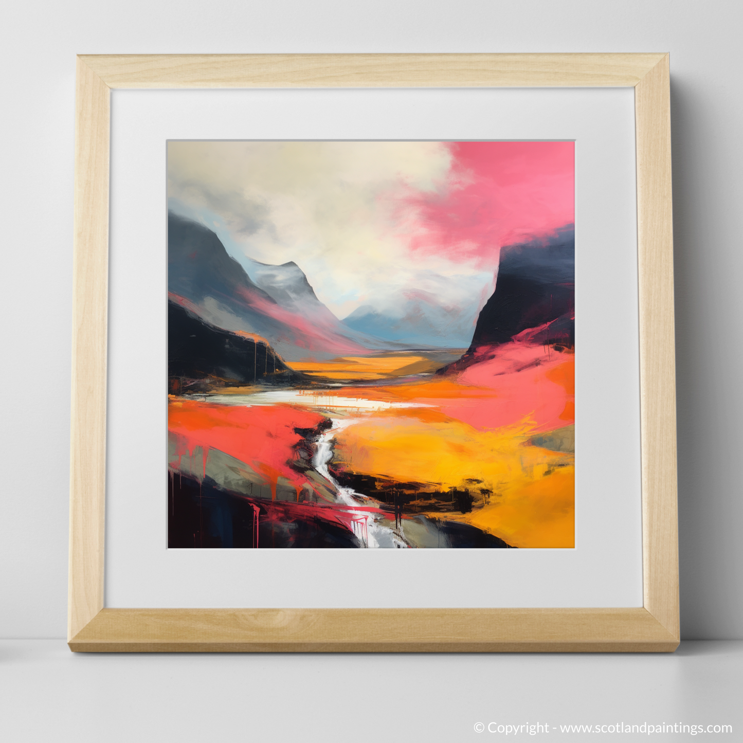 Crimson Clouds over Glencoe Valley: An Abstract Highland Symphony