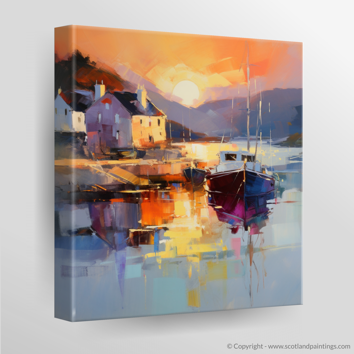 Tayvallich Harbour Aglow: An Expressionist Ode to Golden Hour