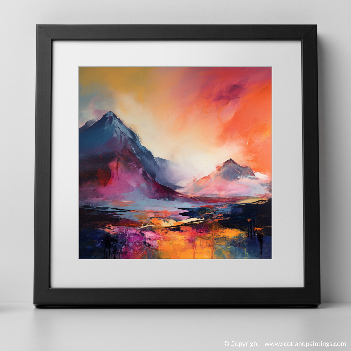 Fiery Peaks: An Abstract Glencoe Vista