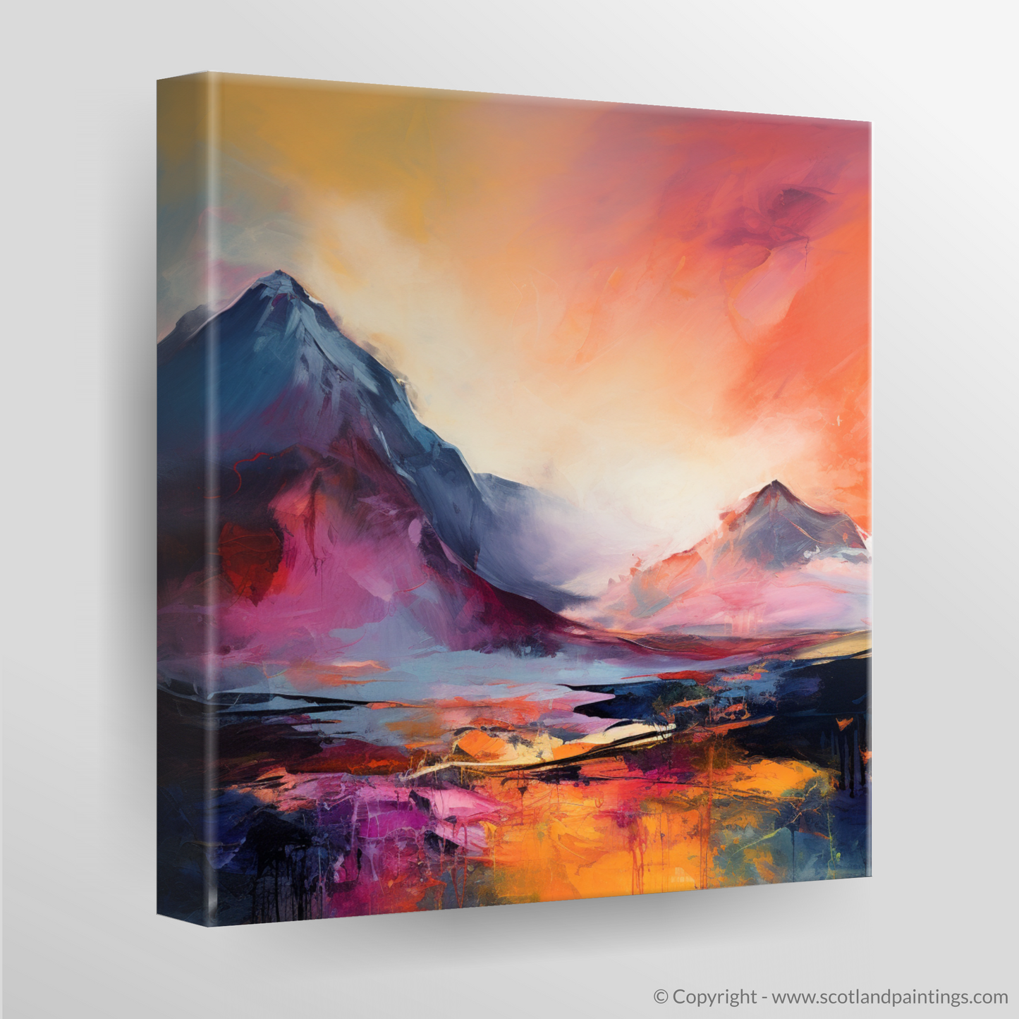 Fiery Peaks: An Abstract Glencoe Vista