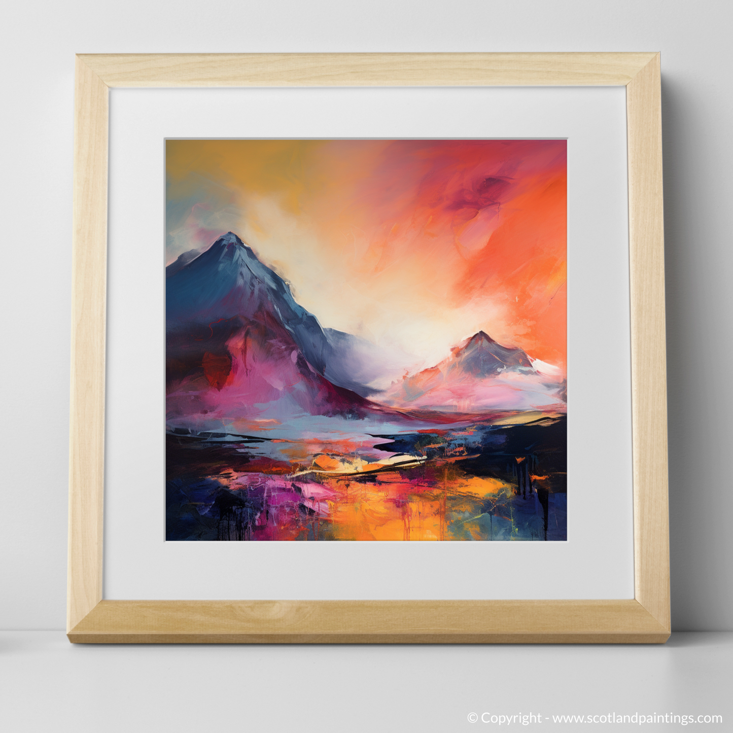 Fiery Peaks: An Abstract Glencoe Vista