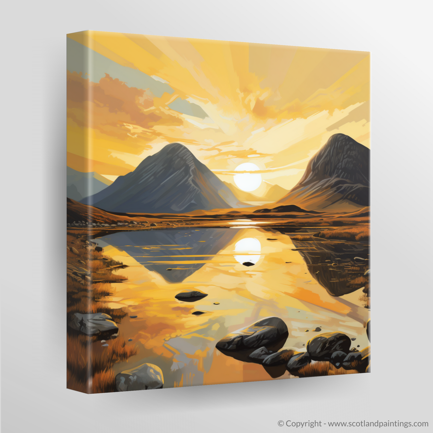 Golden Hour Symphony: An Abstract Ode to Glencoe's Wilderness