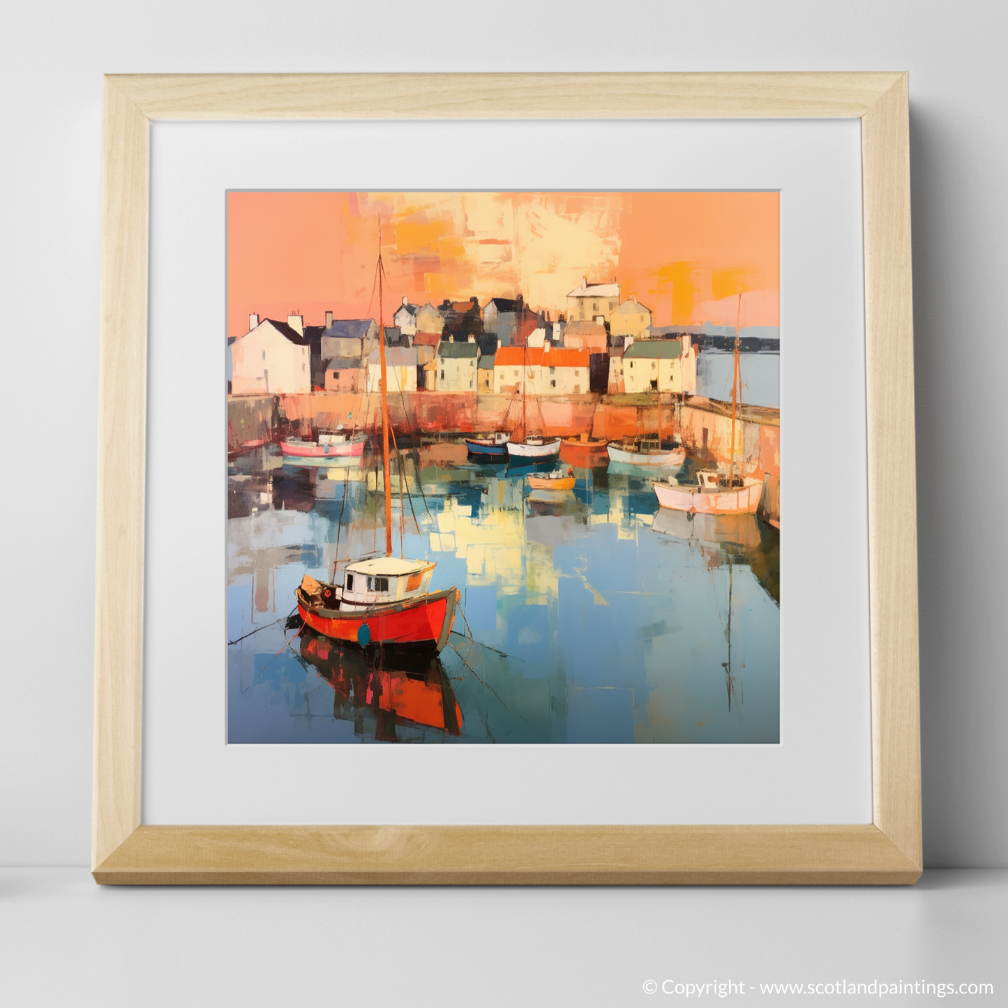 Golden Hour at Dunbar Harbour: An Abstract Celebration of Scottish Coastal Charm