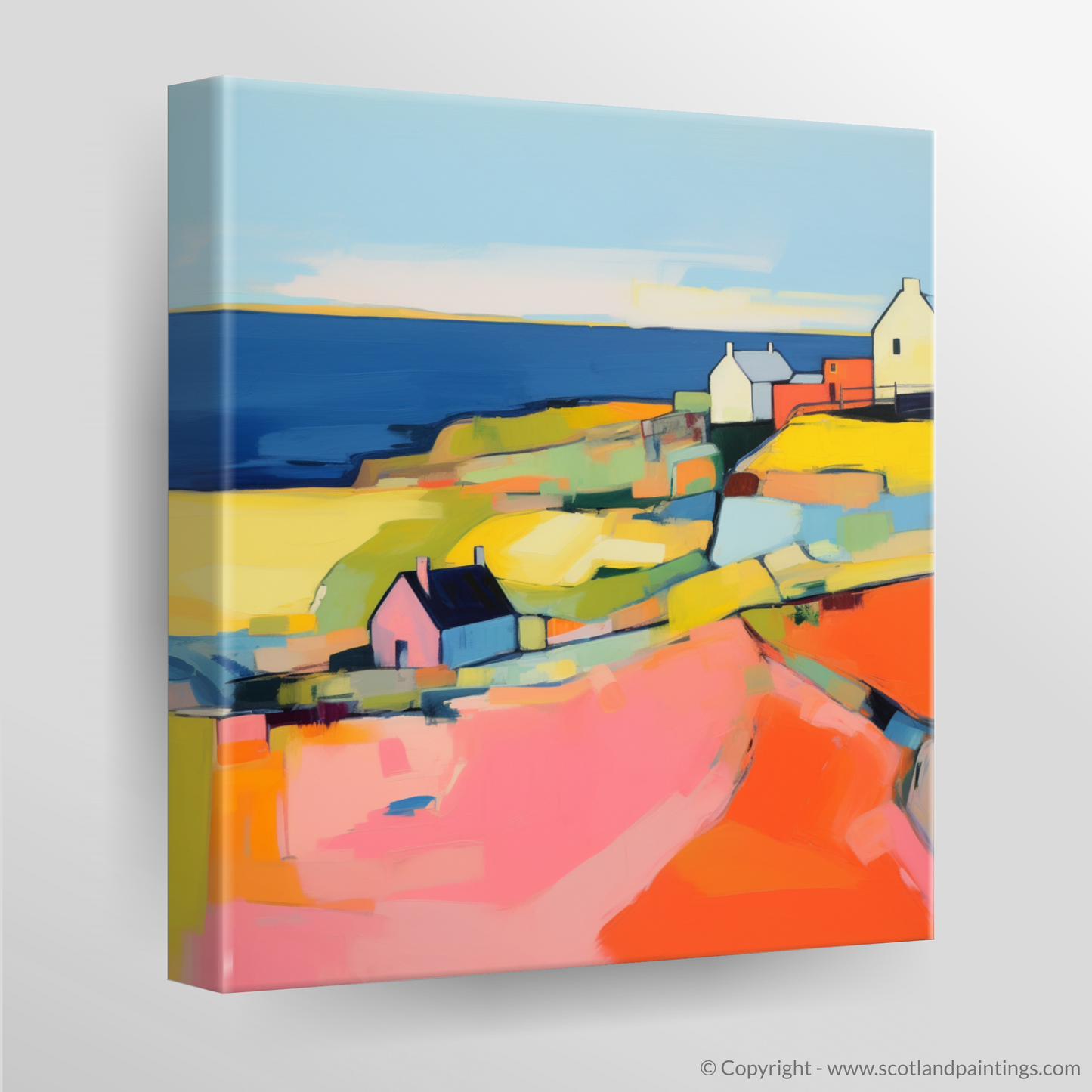 Cullen's Coastal Abstract: A Vibrant Reimagining of Scottish Village Life