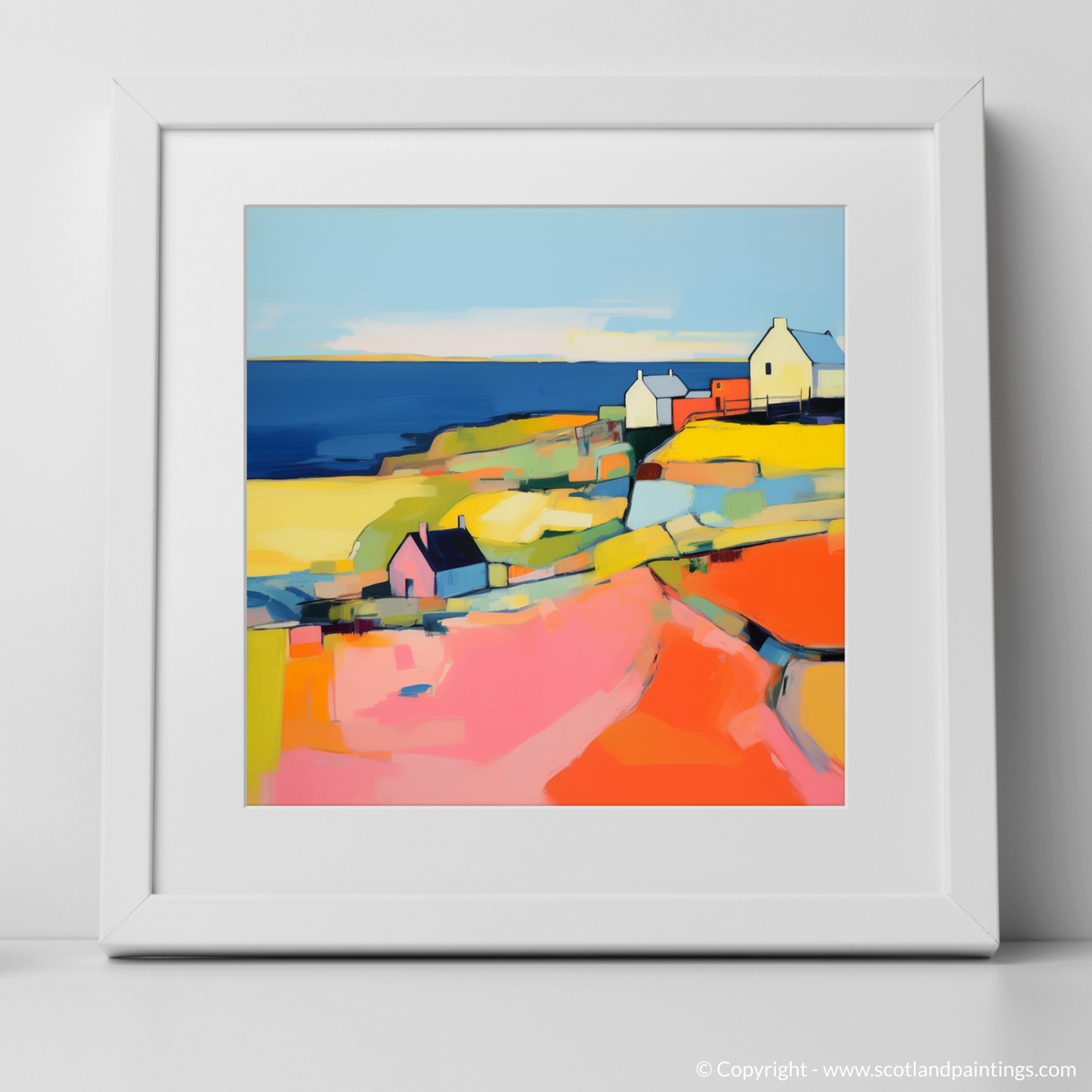 Cullen's Coastal Abstract: A Vibrant Reimagining of Scottish Village Life