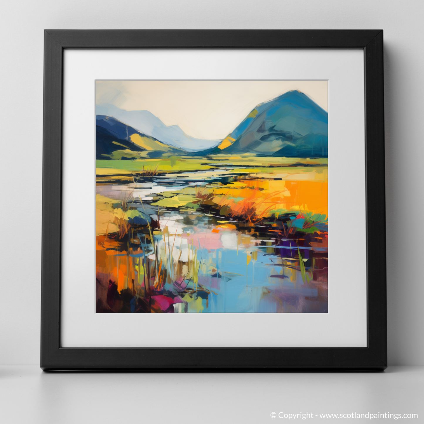 Reflections of Glencoe: An Abstract Dance of Colour and Light