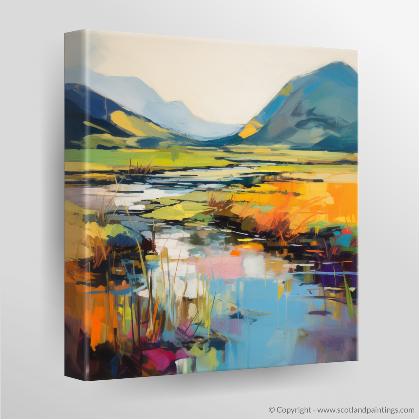 Reflections of Glencoe: An Abstract Dance of Colour and Light