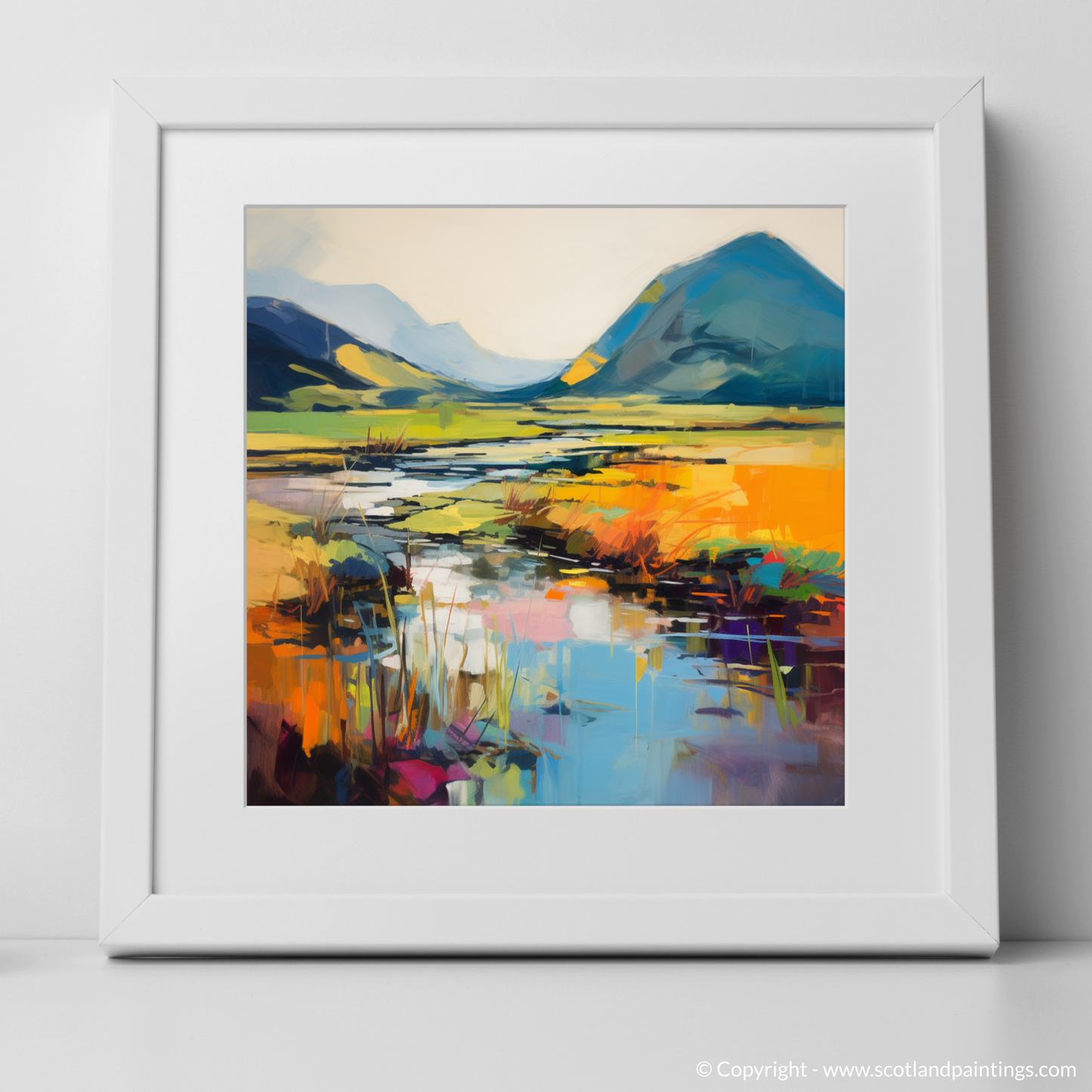 Reflections of Glencoe: An Abstract Dance of Colour and Light