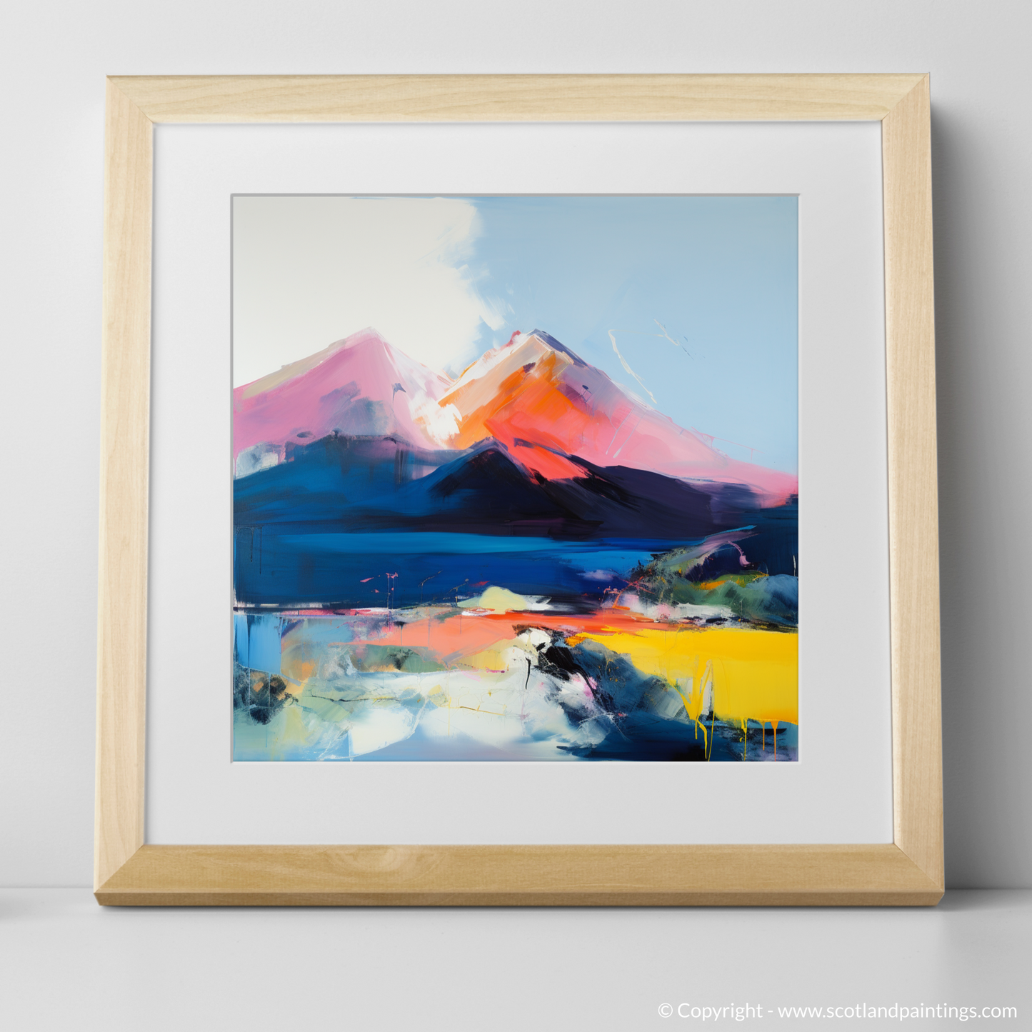 Art Print of Ben More with a natural frame