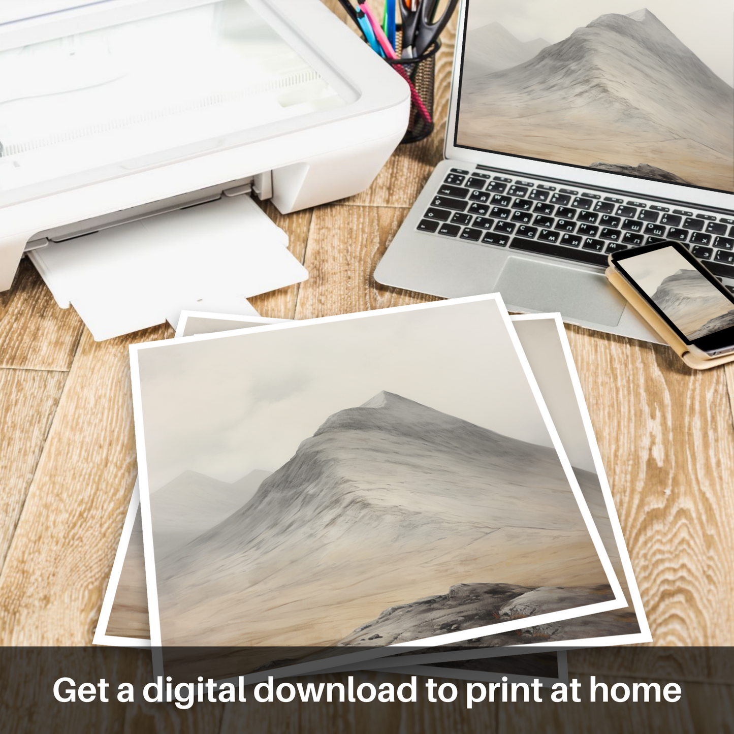 Downloadable and printable picture of Càrn Liath (Beinn a' Ghlò)