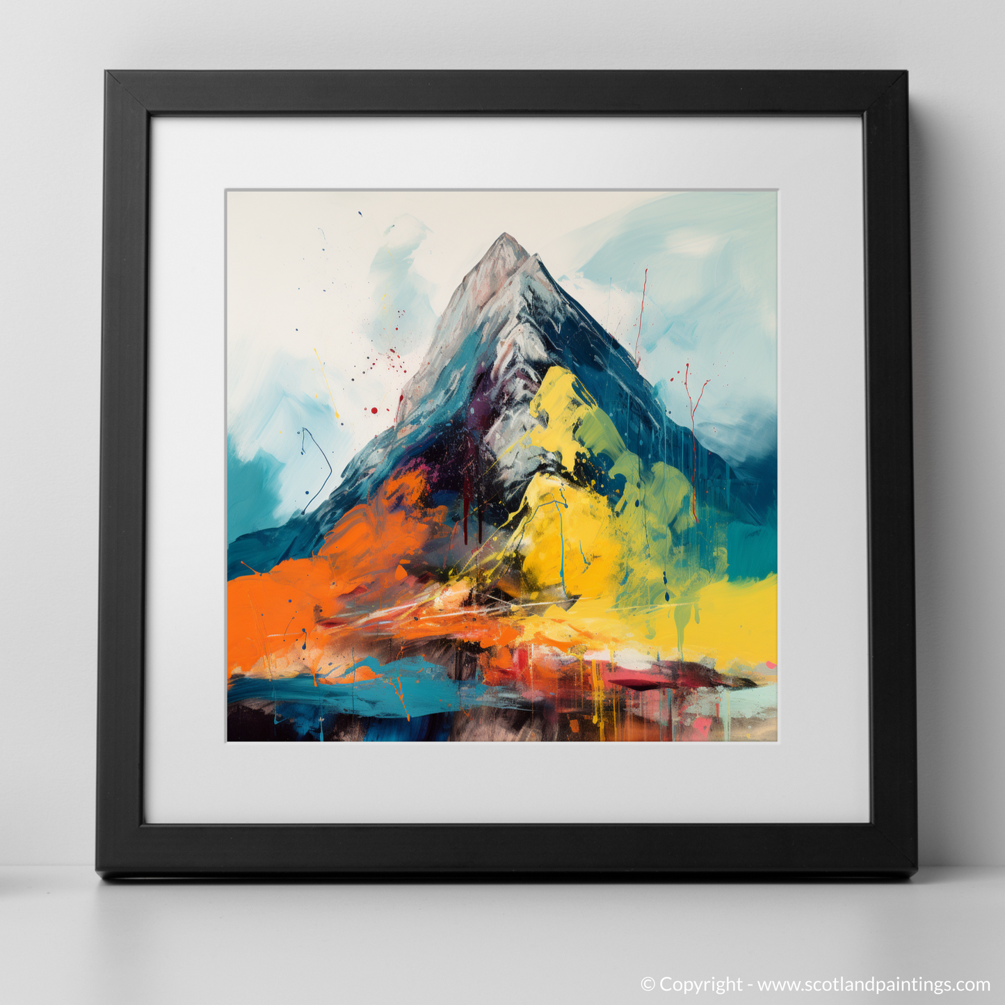 Painting and Art Print of Stob Dearg (Buachaille Etive Mòr). Abstract Essence of Stob Dearg.