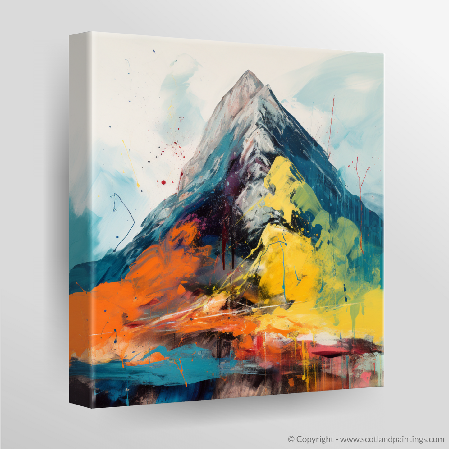 Painting and Art Print of Stob Dearg (Buachaille Etive Mòr). Abstract Essence of Stob Dearg.