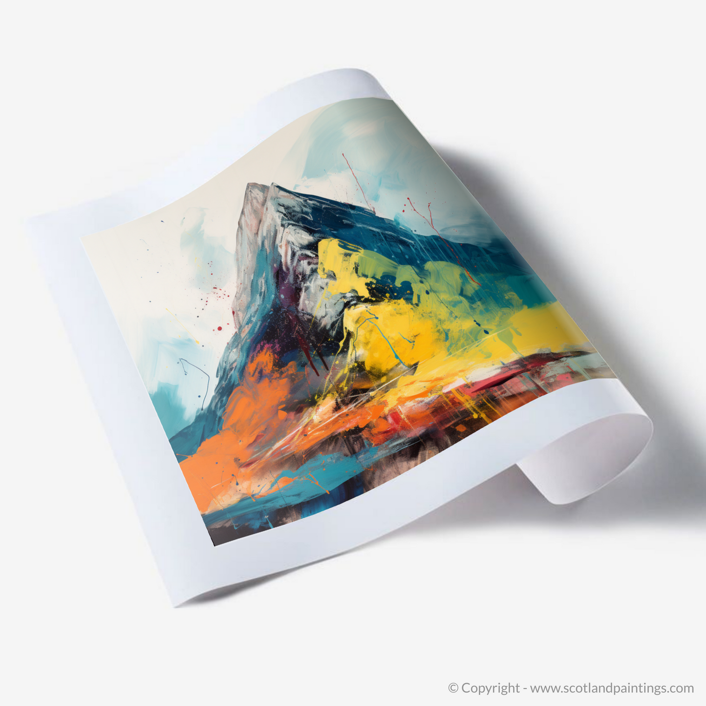 Painting and Art Print of Stob Dearg (Buachaille Etive Mòr). Abstract Essence of Stob Dearg.