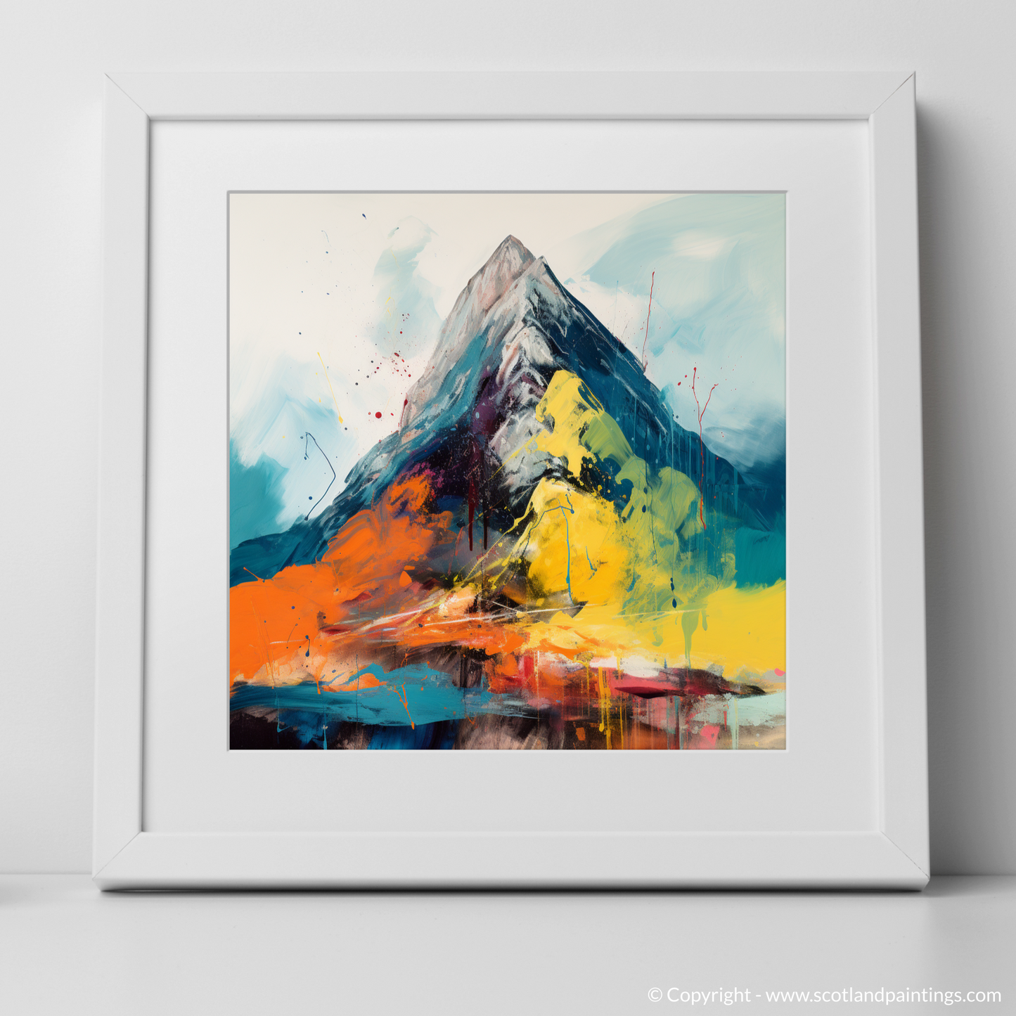 Painting and Art Print of Stob Dearg (Buachaille Etive Mòr). Abstract Essence of Stob Dearg.