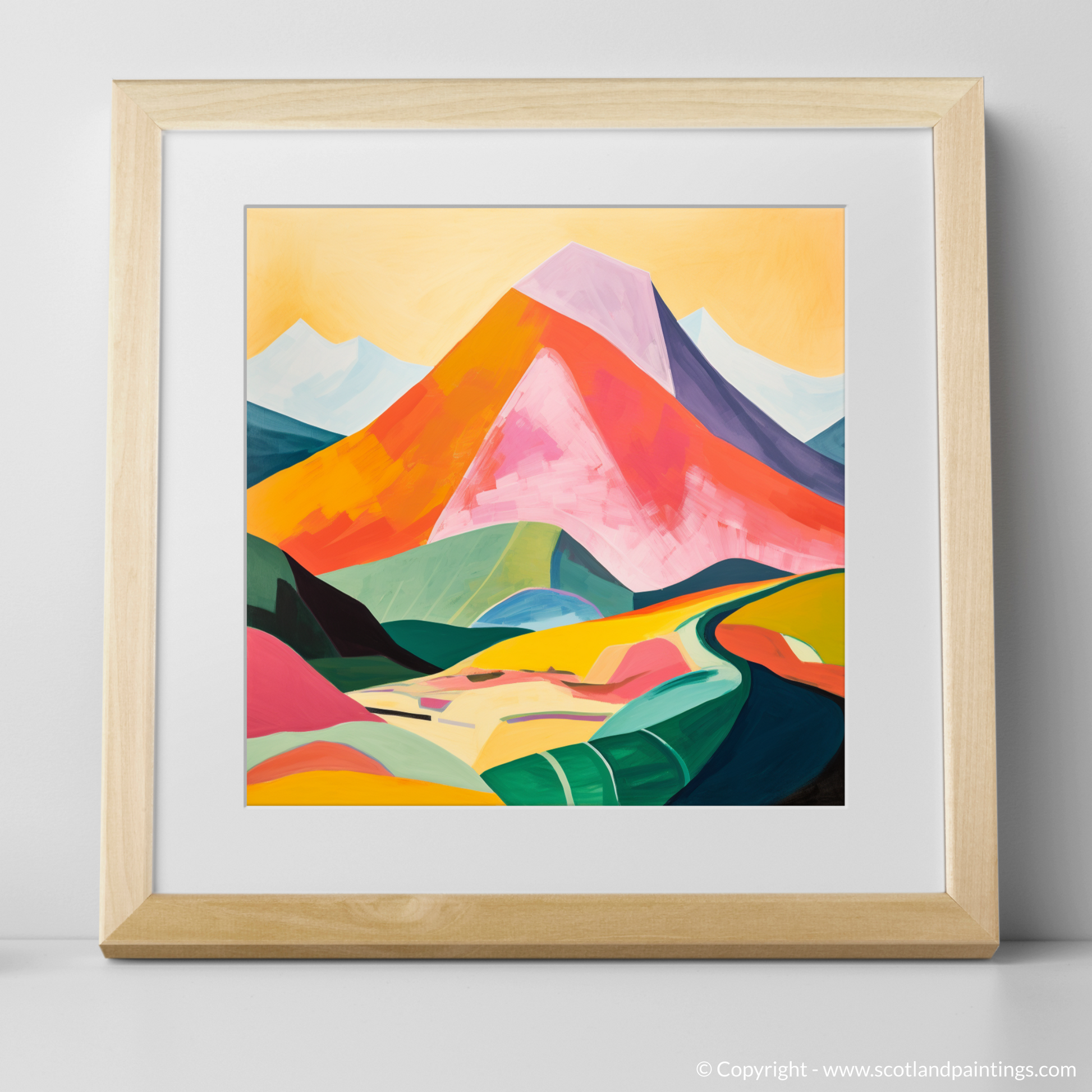 Art Print of Stob Binnein with a natural frame