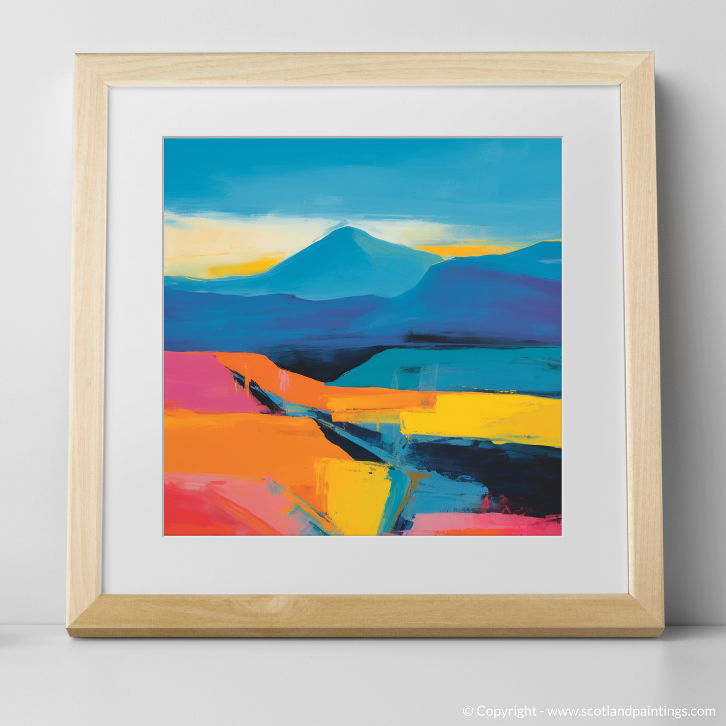 Art Print of The Cairnwell with a natural frame
