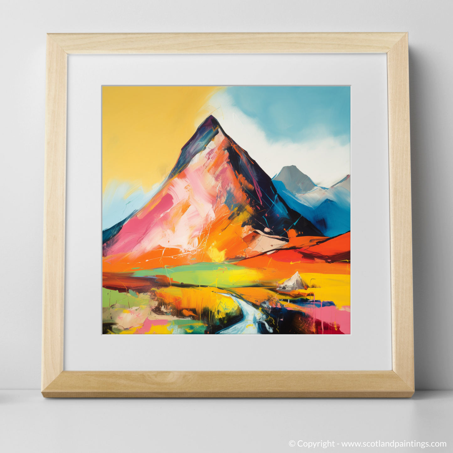 Art Print of Stob Dearg (Buachaille Etive Mòr) with a natural frame