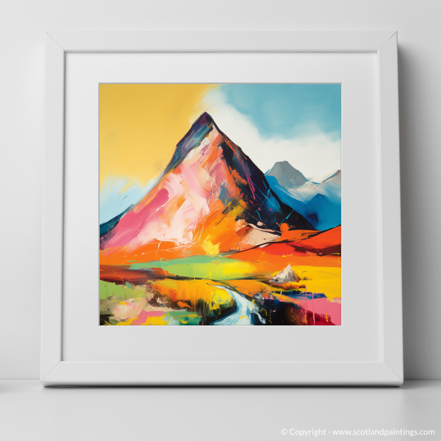 Art Print of Stob Dearg (Buachaille Etive Mòr) with a white frame