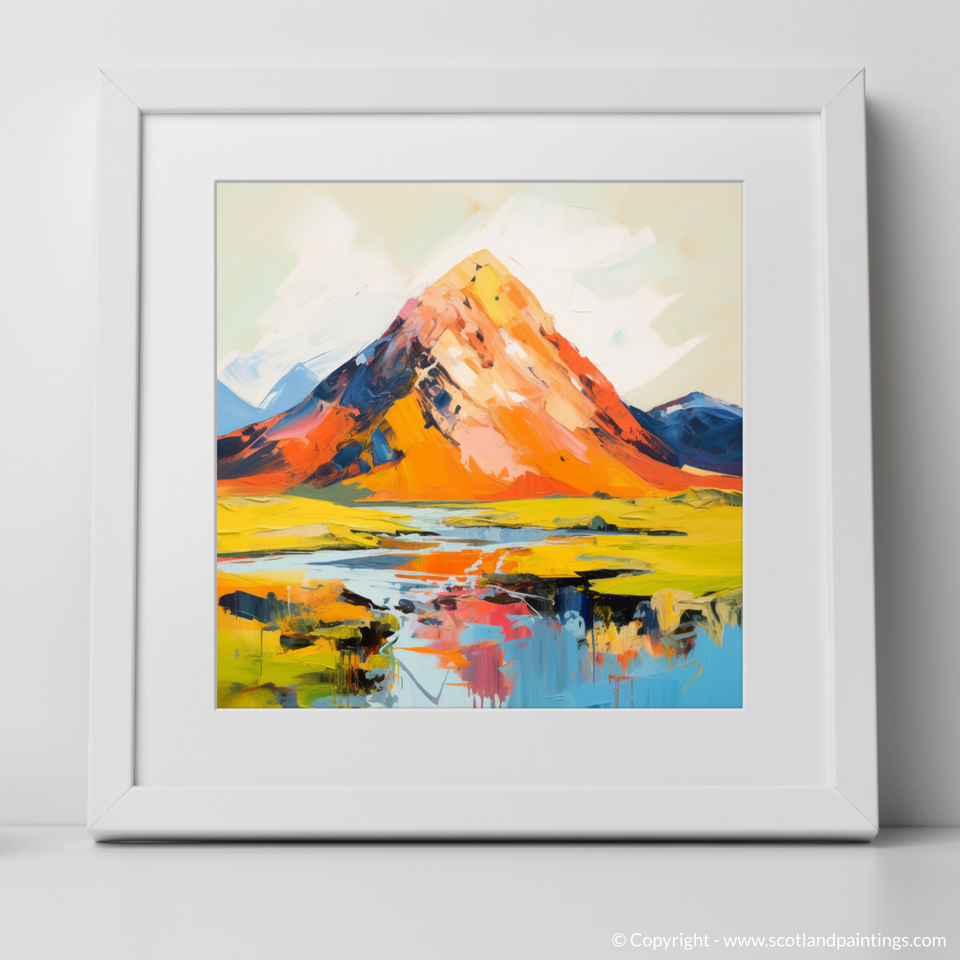 Art Print of Stob Dearg (Buachaille Etive Mòr) with a white frame