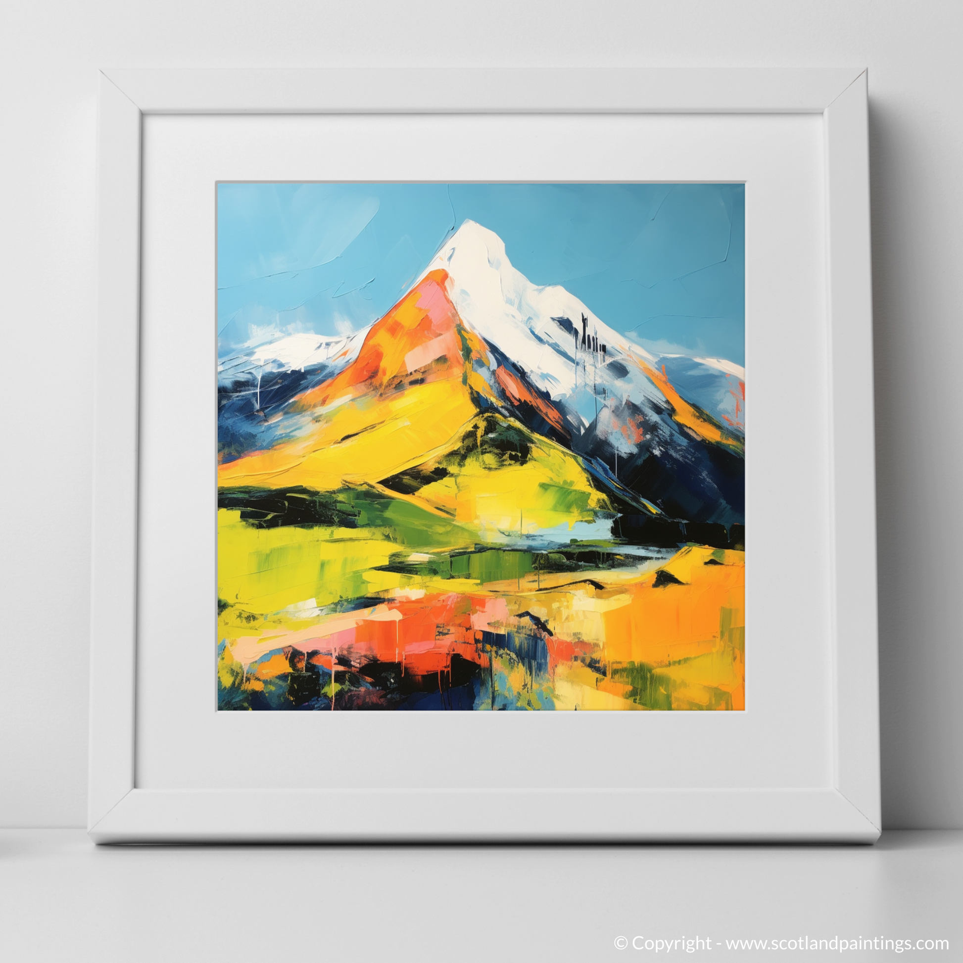 Art Print of Stob Dearg (Buachaille Etive Mòr) with a white frame