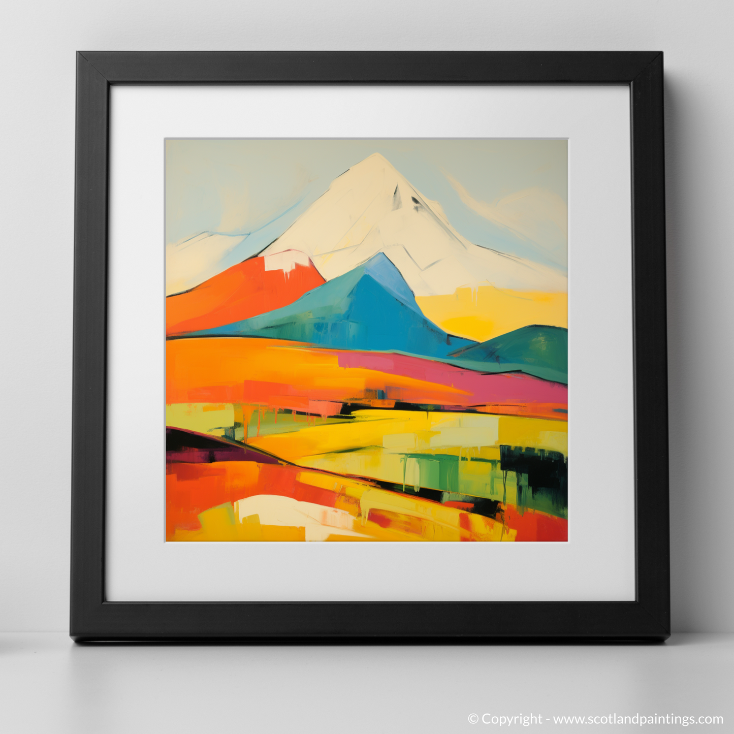 Art Print of Meall Garbh (Càrn Mairg) with a black frame