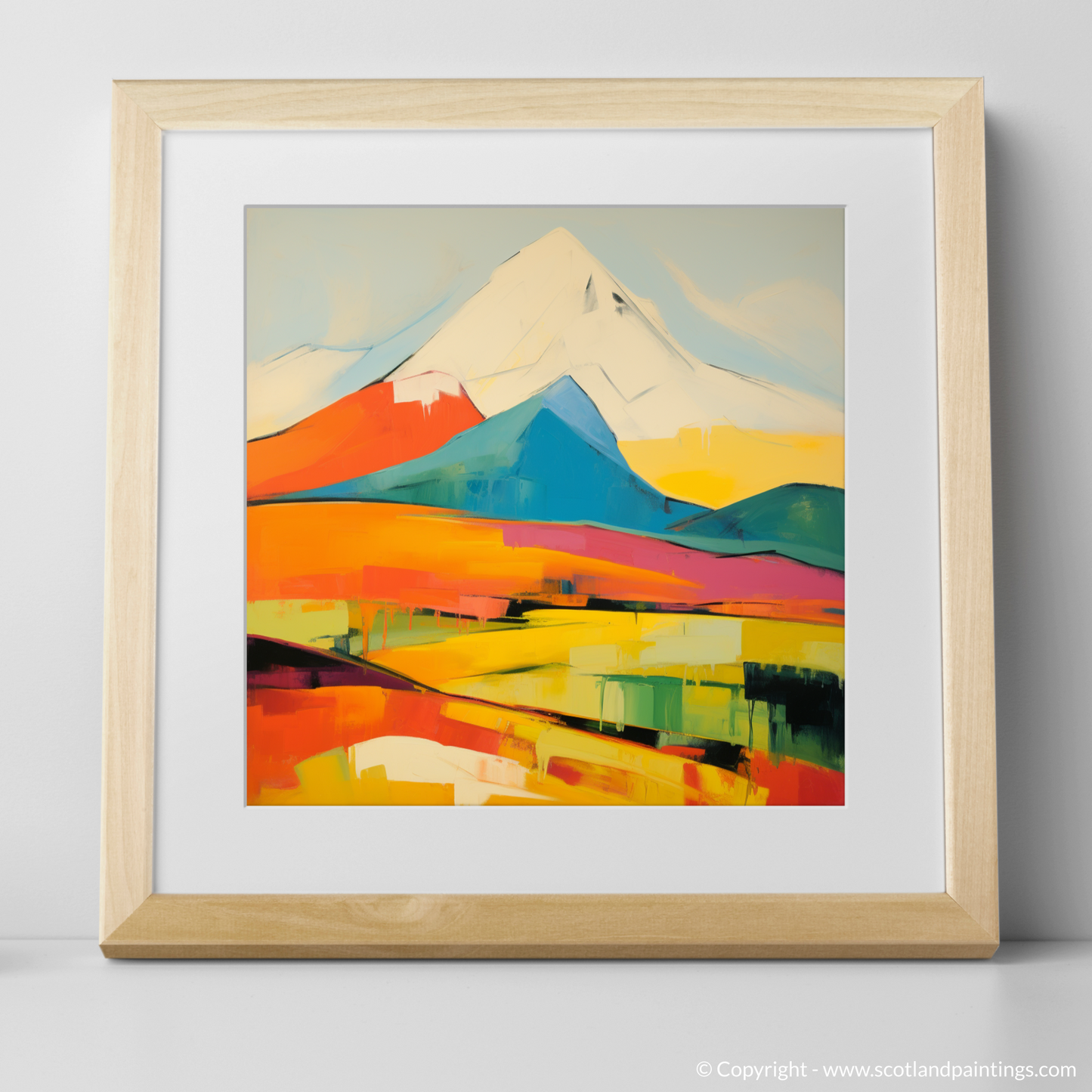 Art Print of Meall Garbh (Càrn Mairg) with a natural frame