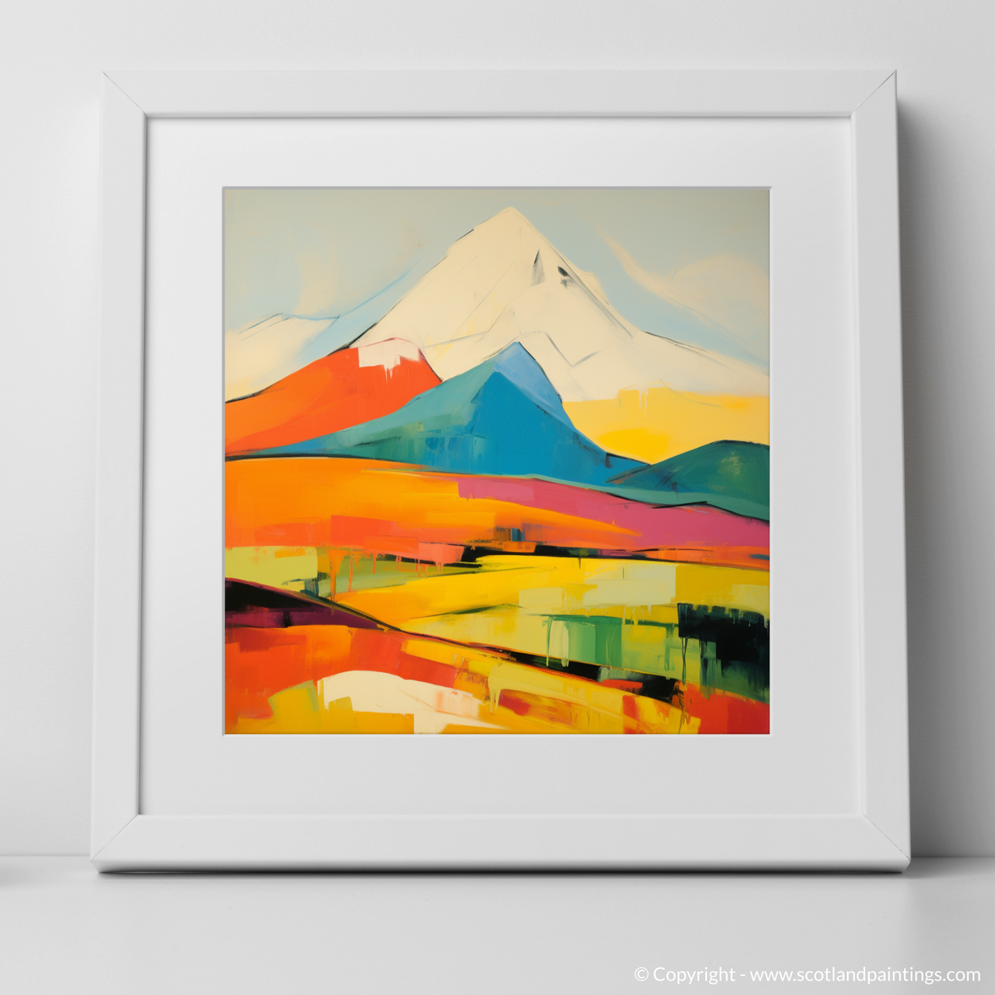 Art Print of Meall Garbh (Càrn Mairg) with a white frame