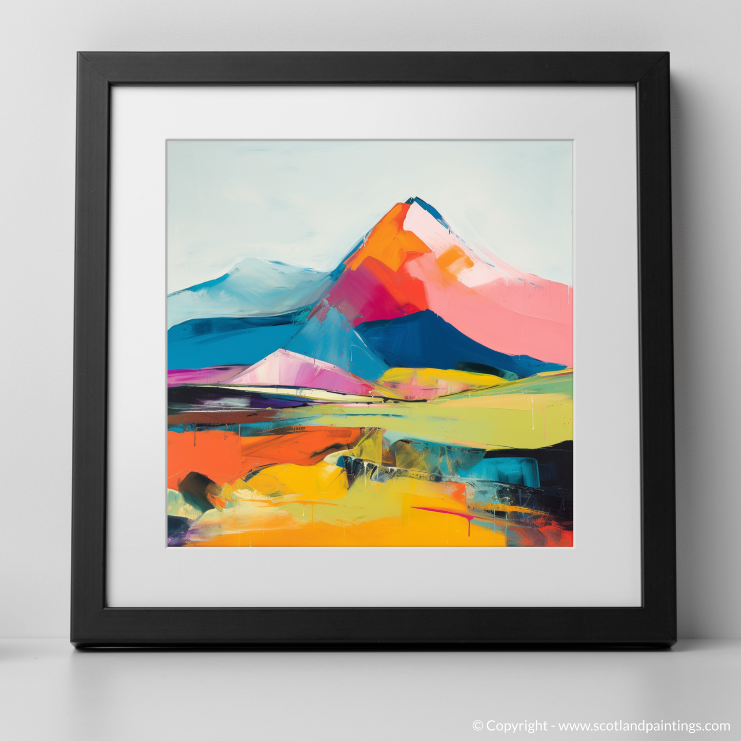 Art Print of Meall Garbh (Càrn Mairg) with a black frame