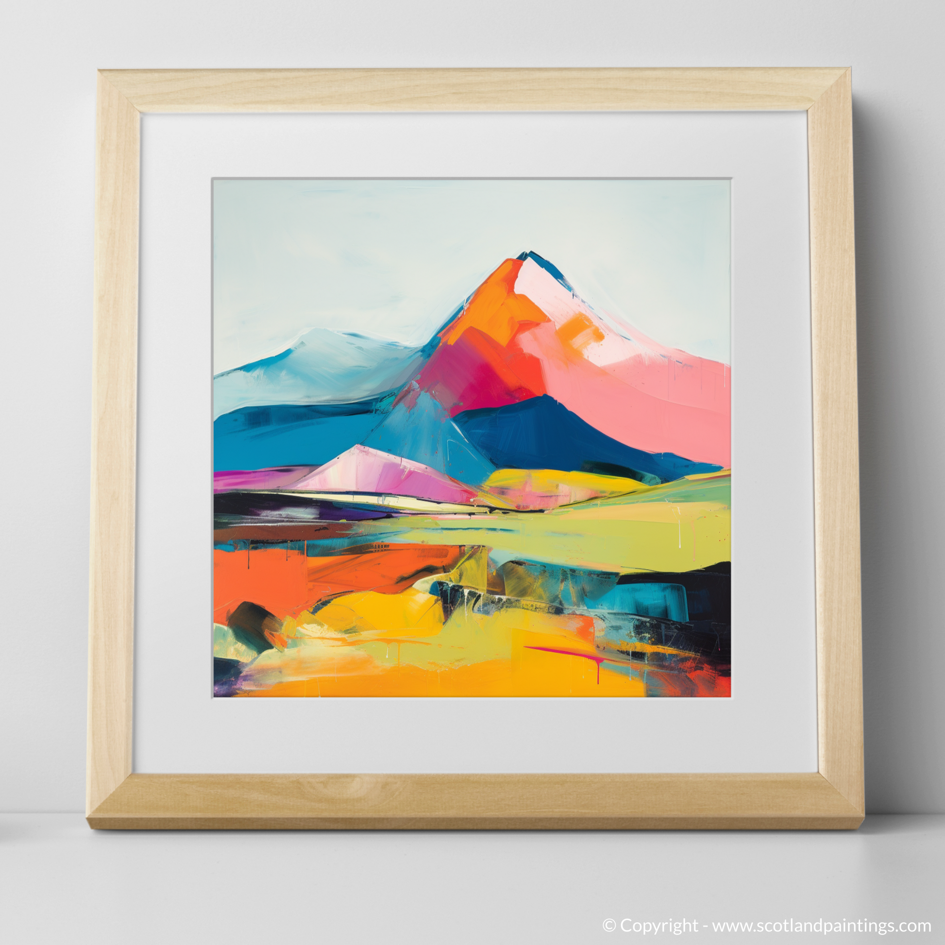 Art Print of Meall Garbh (Càrn Mairg) with a natural frame