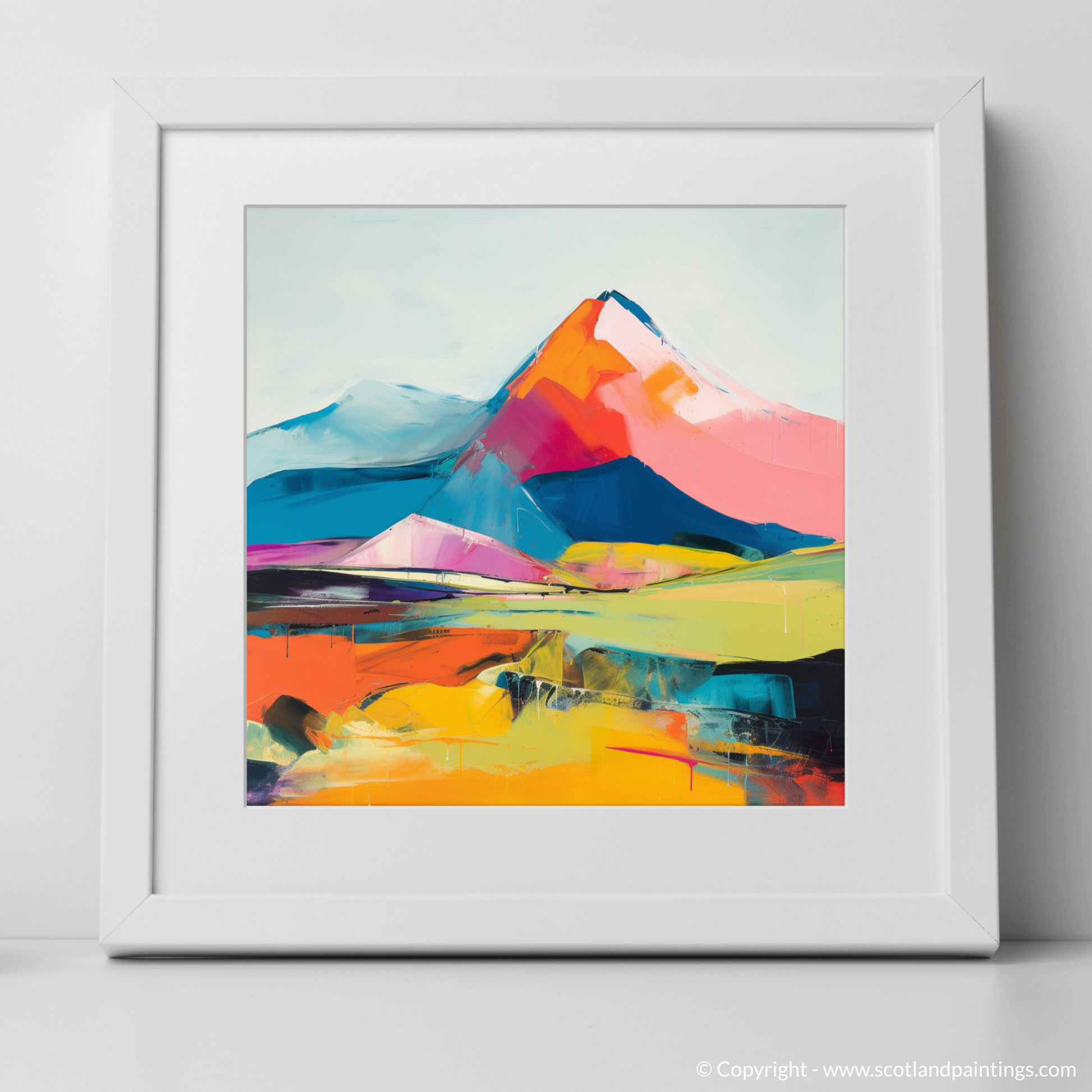 Art Print of Meall Garbh (Càrn Mairg) with a white frame