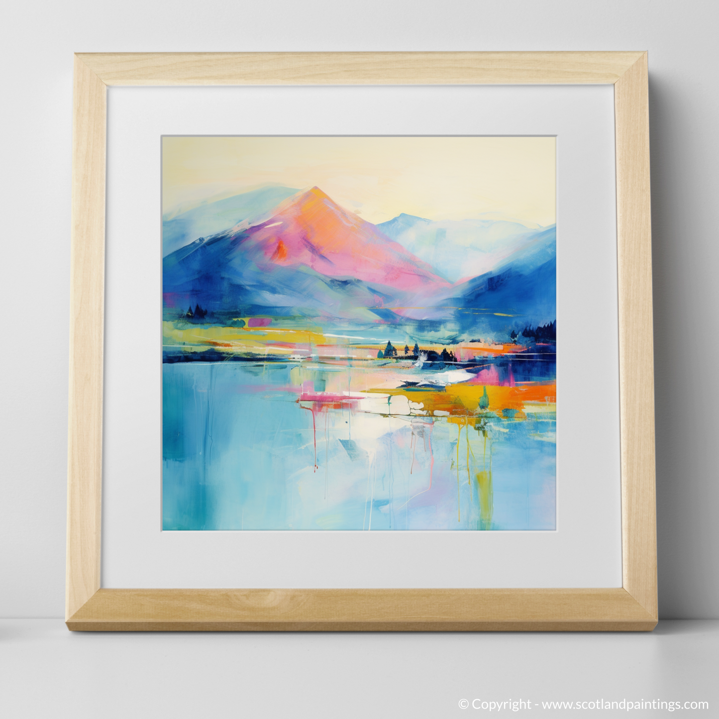 Painting and Art Print of Ben Vorlich (Loch Earn). Majestic Ben Vorlich: An Abstract Symphony of Scottish Wilderness.