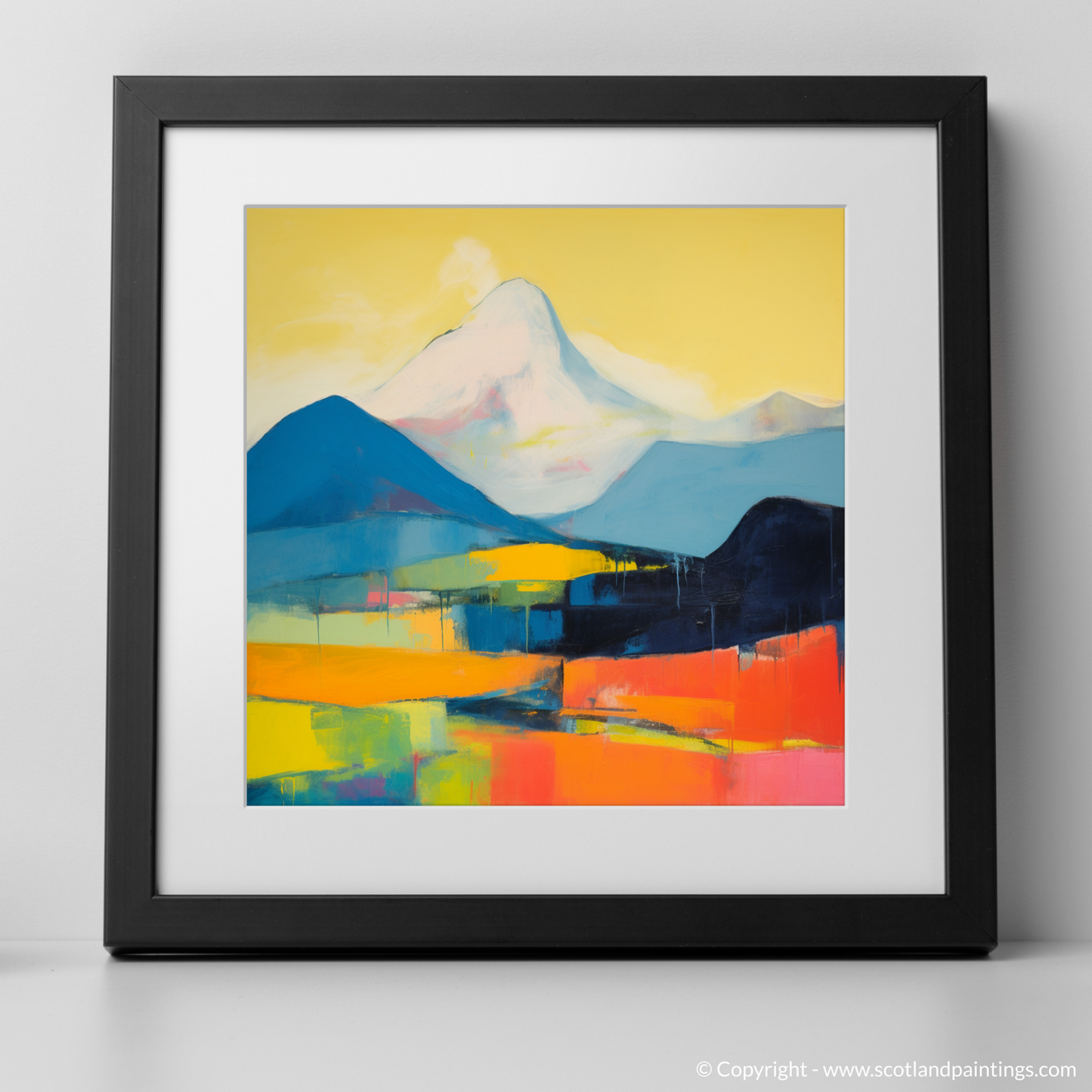 Art Print of Meall Garbh (Càrn Mairg) with a black frame